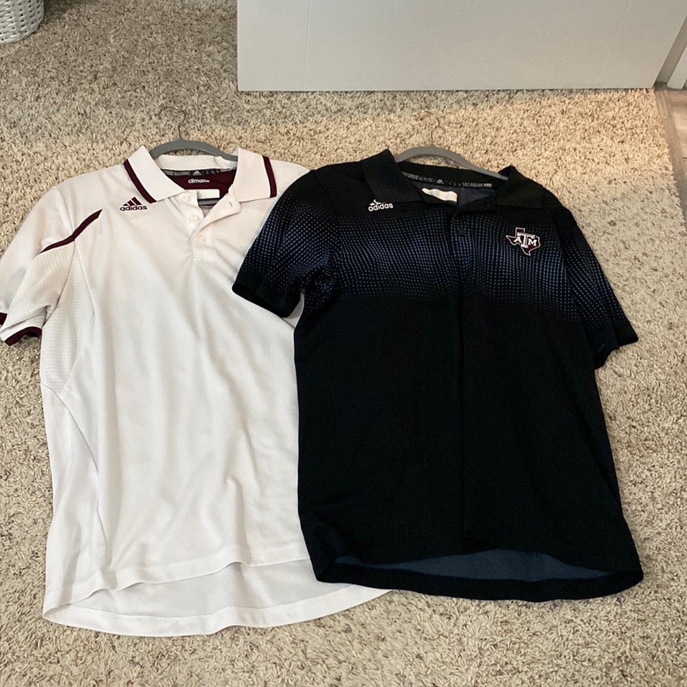 Two Texas A&M Adidas Polos